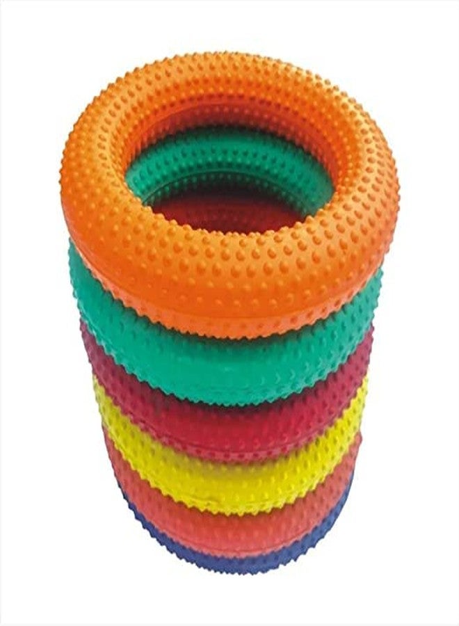 CABRIO Rubber Dotted Tennikoit Ring 6 Inches Diameter Multicolor, Kids Playing, Tennis Ring, Rubber Frisbee (Pack of 1) - Image 2